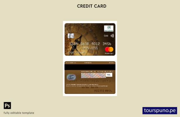 listo para imprimir Ucrania Oshadbank Ucrania mastercard plantilla dorada